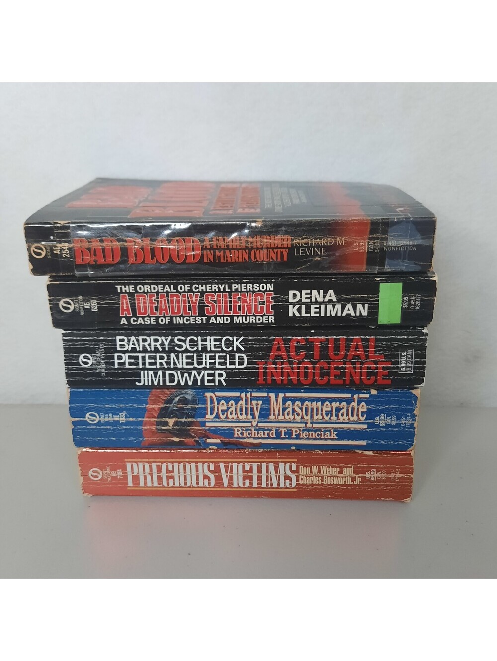 5 True Crime Books Bad Blood Deadly Silence Actual Innocence Masquerade Precious